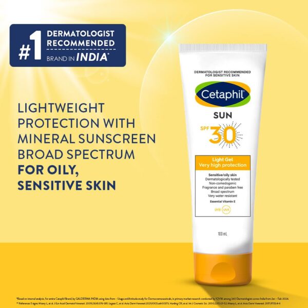 Cetaphil - Sun Spf 30 Sunscreen Gel, White, Hydrate & Nourish With Chemical Free Sun Protection,100 ml - Image 8