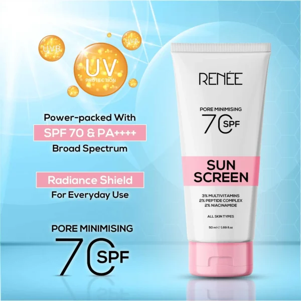RENEE - Pore Minimizing Sunscreen SPF 70 With 2% Niacinamide, 2% Peptide Complex & 3% Multivitamins - Image 6