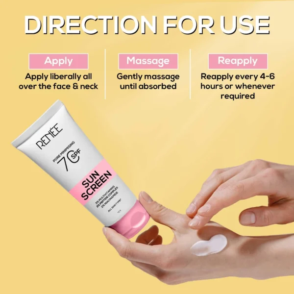 RENEE - Pore Minimizing Sunscreen SPF 70 With 2% Niacinamide, 2% Peptide Complex & 3% Multivitamins - Image 3