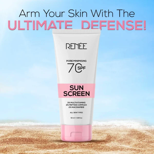 RENEE - Pore Minimizing Sunscreen SPF 70 With 2% Niacinamide, 2% Peptide Complex & 3% Multivitamins - Image 2