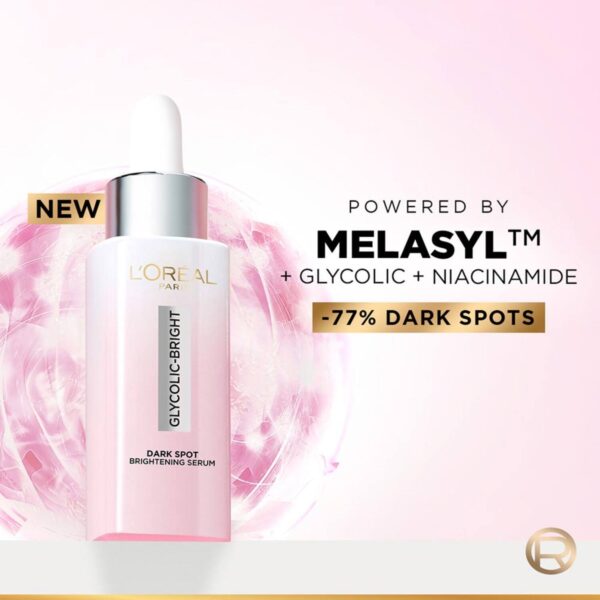 Loreal Paris -Glycolic Bright 8% [Melasyl + Niacinamide] Face Serum for Brightening Dark Spots - Image 4