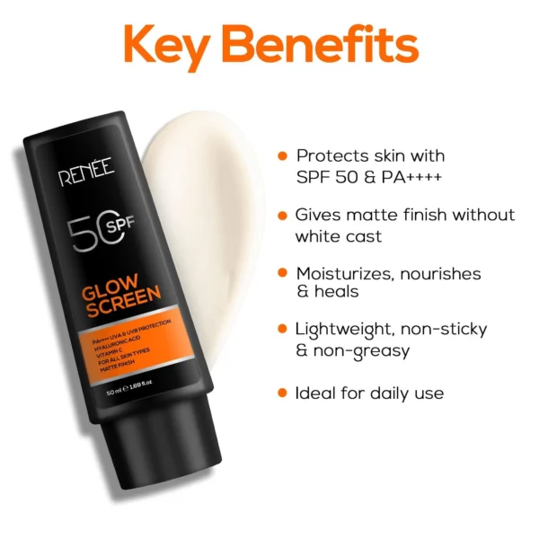 RENEE - Glowscreen SPF 50 Sunscreen Cream (Matte Finish) - Image 2
