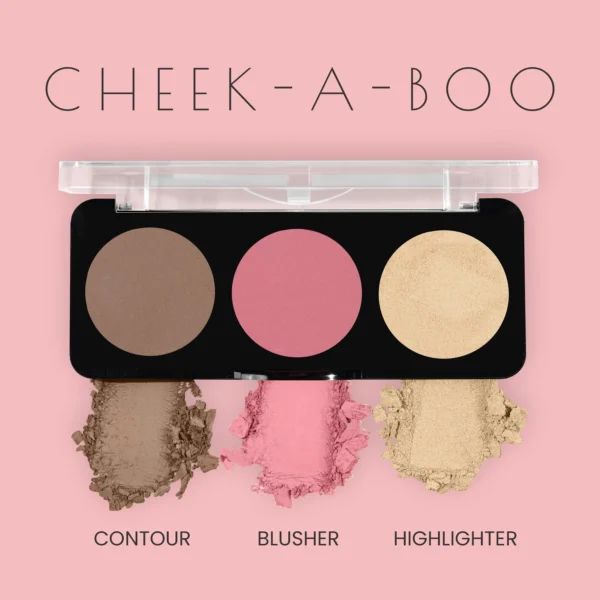 Swiss Beauty - Cheek-A-Boo 3-in-1 Face Palette with Blusher , Contour and Highlighter - Image 2
