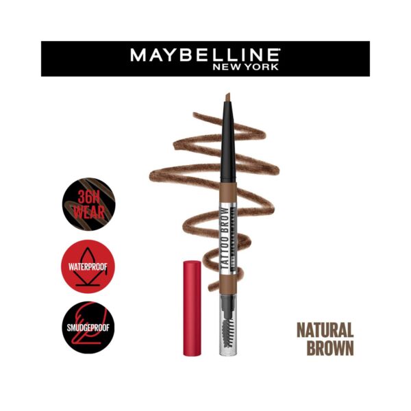 Maybelline - New York Tattoo Brow 36H Pigment Waterproof Brow Pencil - Natural Brown - Image 2